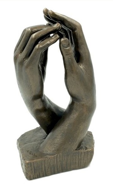 Signature Rodin Cathedral Clasping Hands Statue passion human body